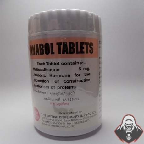 Anabol Tablets British Dispensary (5 mg/tab) 1000 tabs